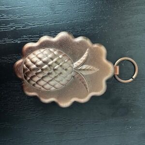 Vintage Pineapple Mold Copper Color Metal Keychain Fruit Decoration